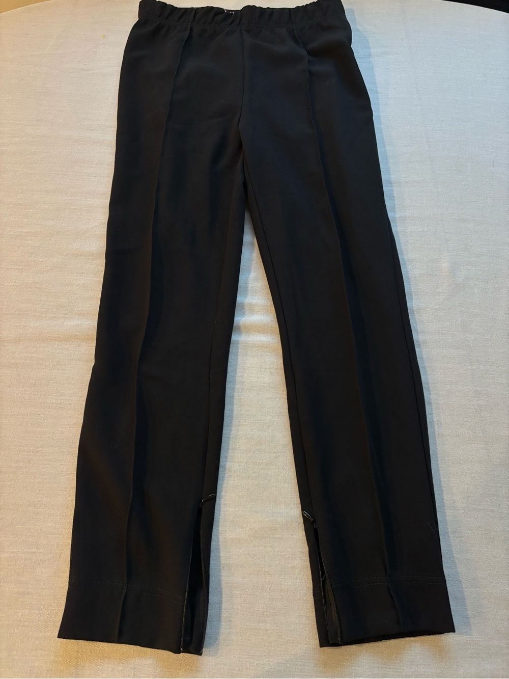 Anthropologie High Rise Straight Side Slit Pull On Pants Black S Stretch